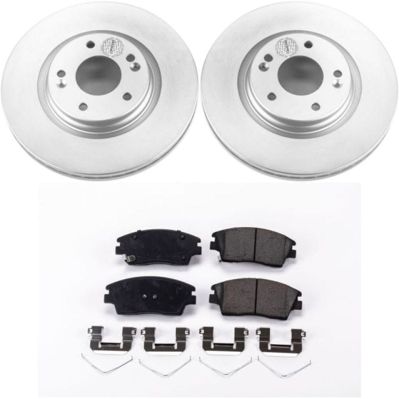 PowerStop — Genuine Geomet Coated Rotor and Low-Dust Ceramic Brake Pad Kit