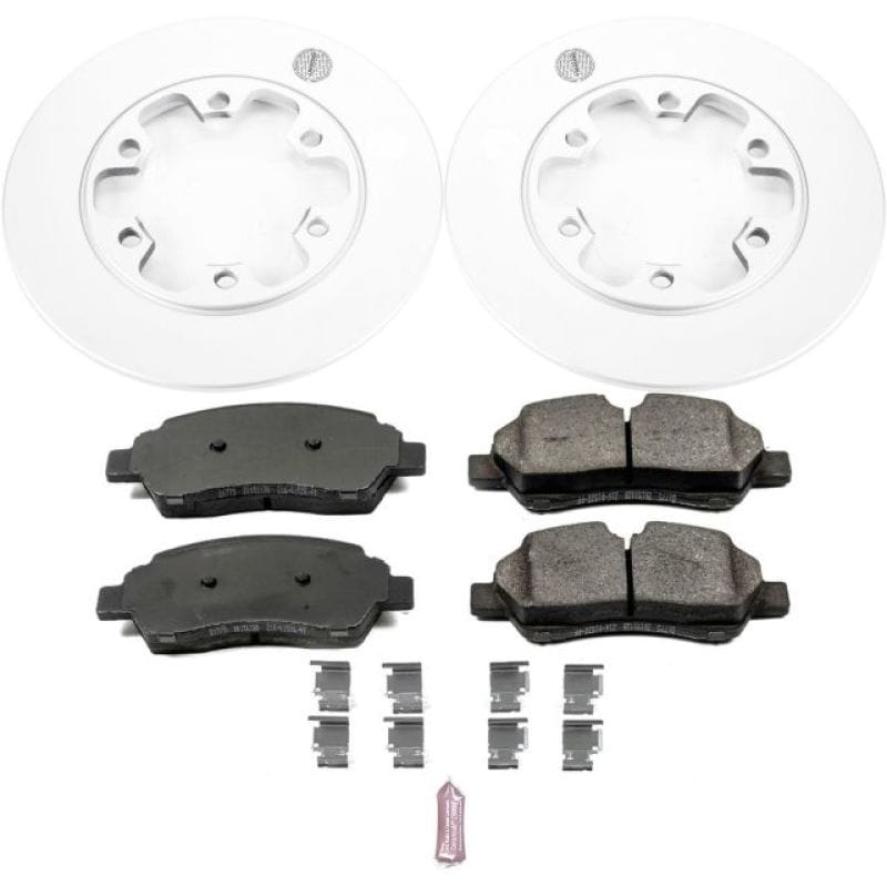 PowerStop — Genuine Geomet Coated Rotor and Low-Dust Ceramic Brake Pad Kit