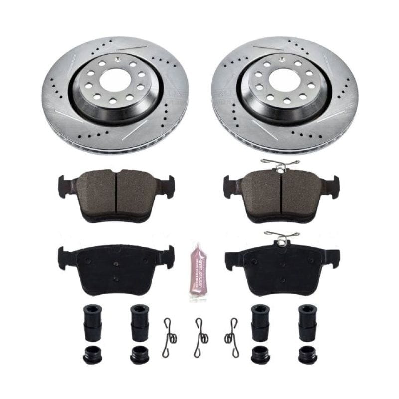 PowerStop — Z23 Daily Driver Carbon-Fiber Ceramic Brake Pad and Drilled & Slotted Rotor Kit