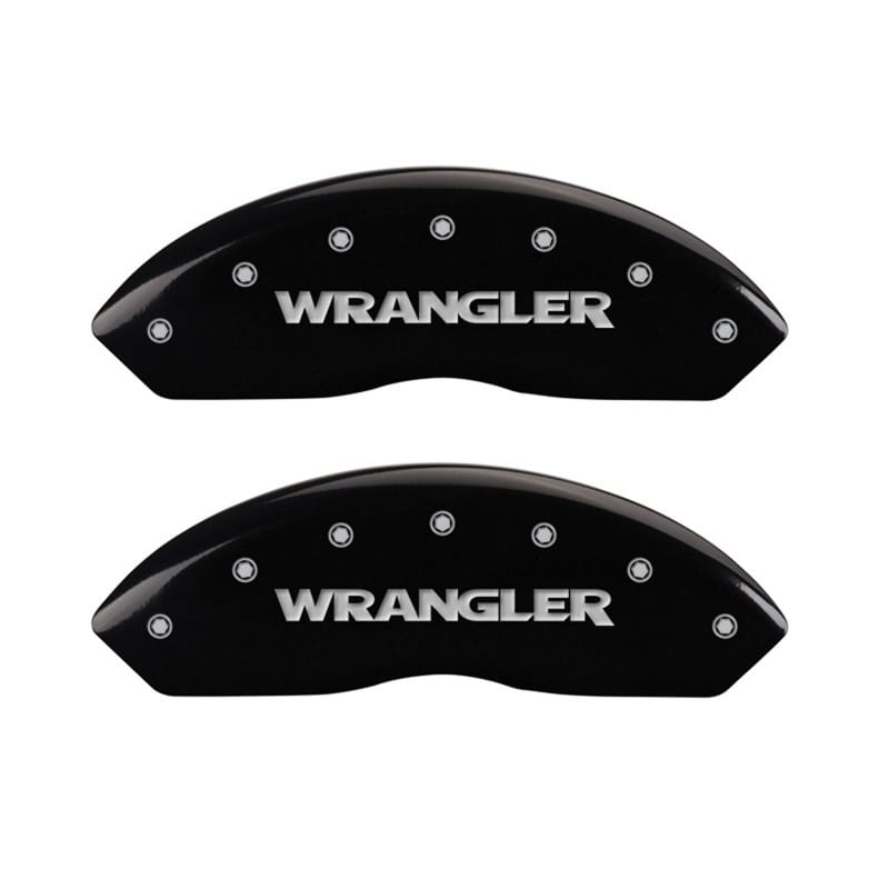 MGP — Set Of 2 Caliper Covers, Engraved Rear: WRANGLER Black Powder Coat Finish
