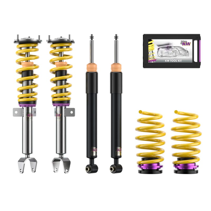 KW — Height adjustable stainless steel coilover System with pre-configured damping
KW COILOVER KIT V1 - 10287006