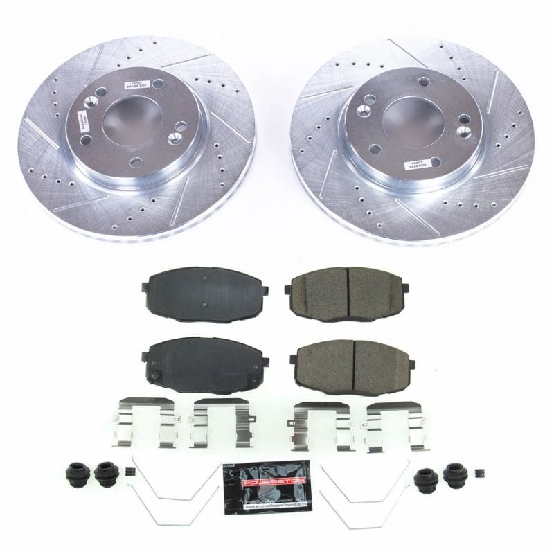 PowerStop — Z23 Daily Driver Carbon-Fiber Ceramic Brake Pad and Drilled & Slotted Rotor Kit