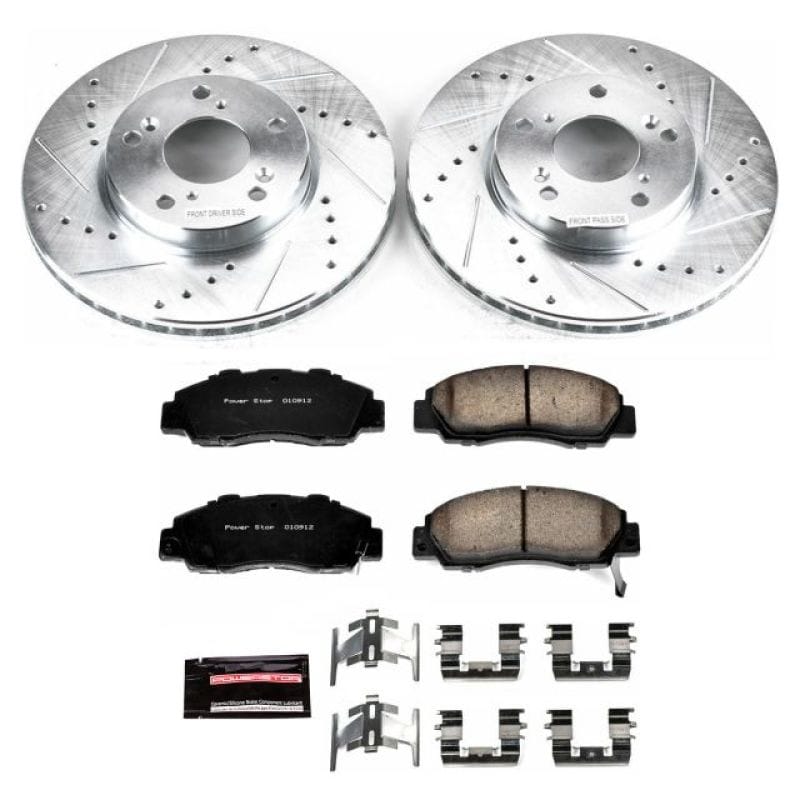 PowerStop — Z23 Daily Driver Carbon-Fiber Ceramic Brake Pad and Drilled & Slotted Rotor Kit