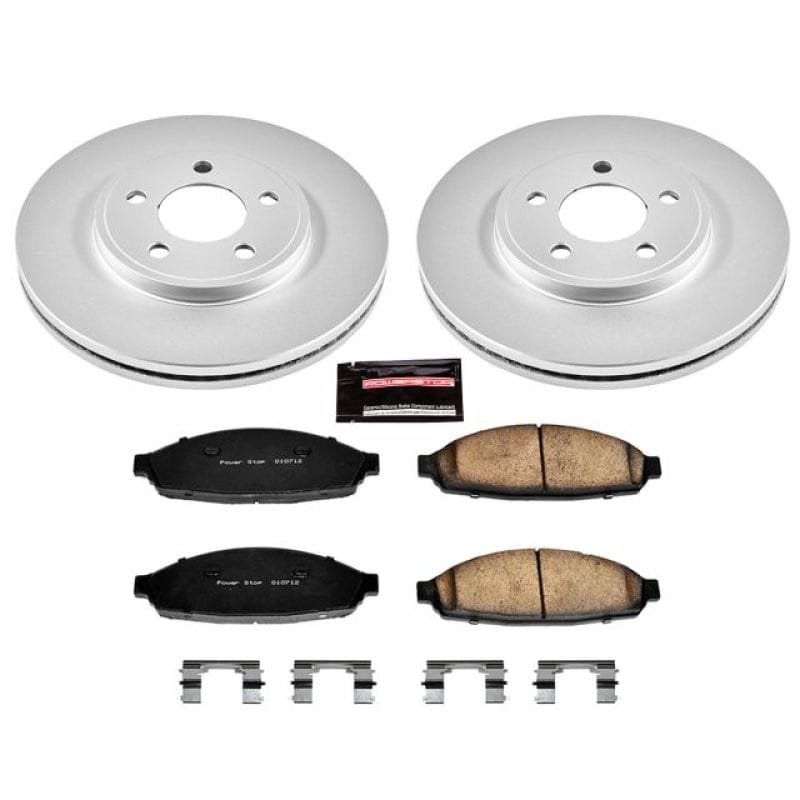 PowerStop — Genuine Geomet Coated Rotor and Low-Dust Ceramic Brake Pad Kit