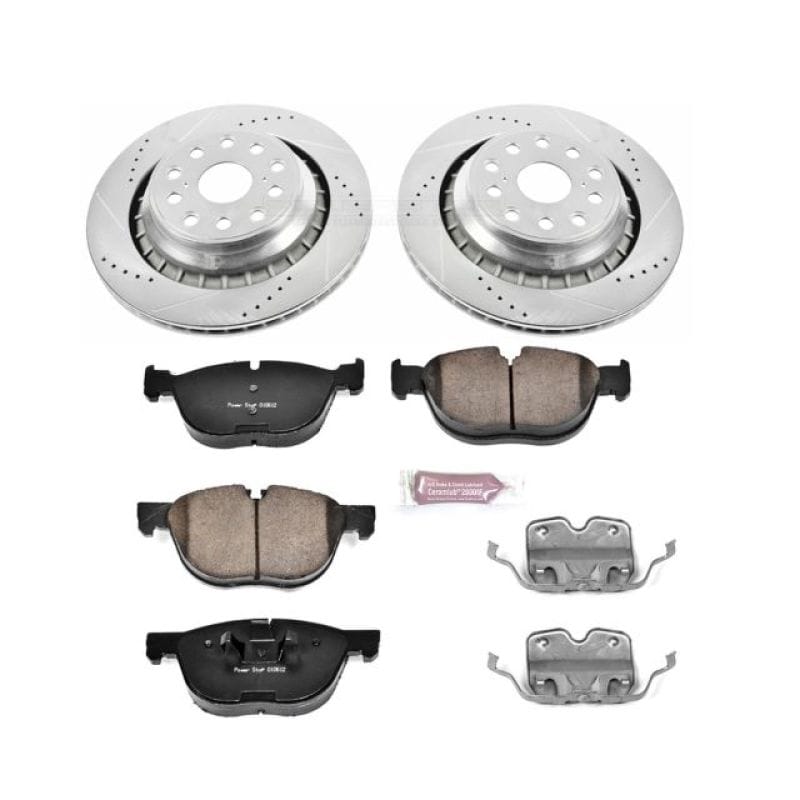 PowerStop — Z23 Daily Driver Carbon-Fiber Ceramic Brake Pad and Drilled & Slotted Rotor Kit