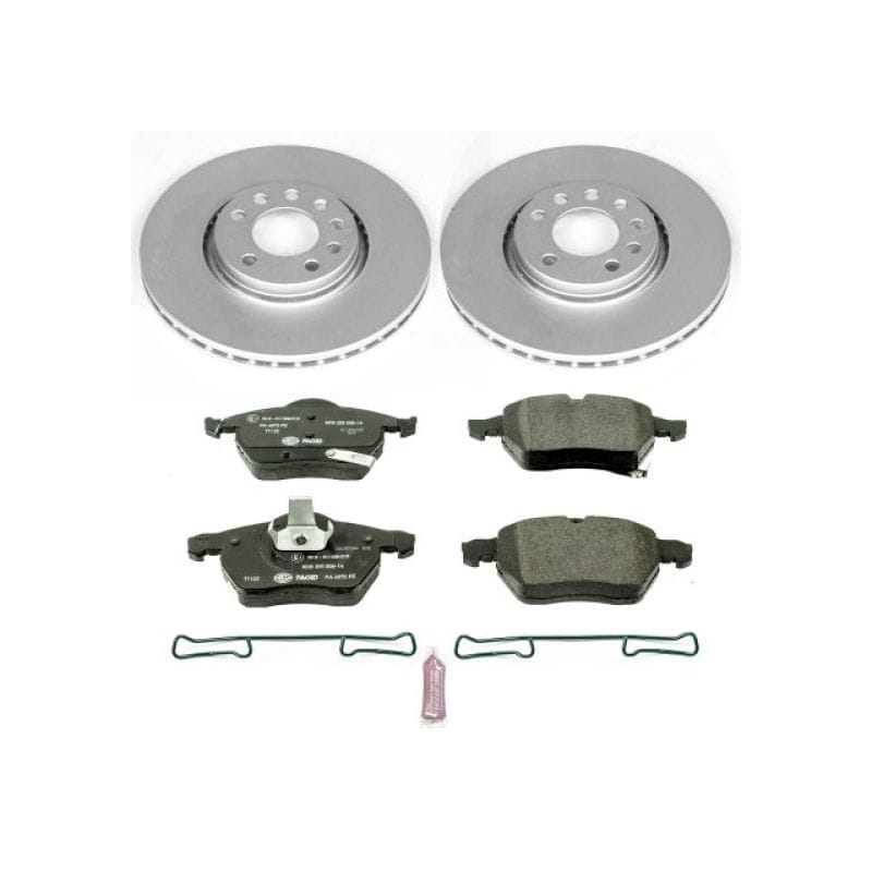 PowerStop — Genuine Geomet Coated Rotors, ECE-R90 Brake Pads + Hardware Kit