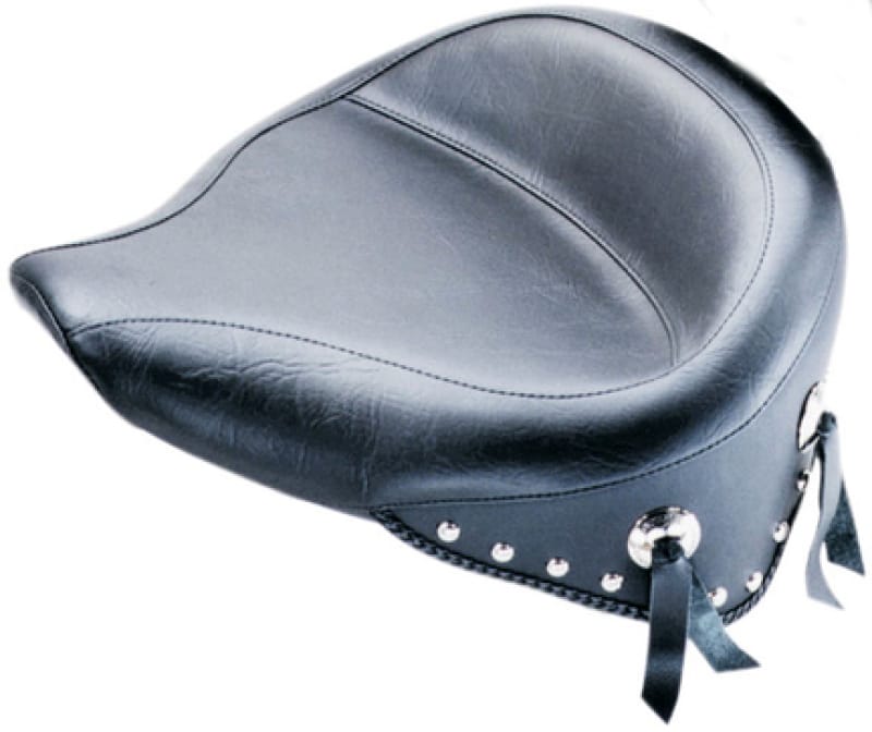 Mustang Motorcycle — Mustang 84-06 Harley Standard Rear Tire Wide Touring Solo Seat w/Studs - Black