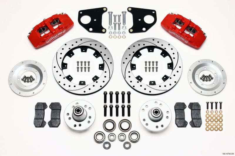 Wilwood — KIT,FRONT,CDP,B&E BODY,62-72 DRUM,DP6,12.19 ROTOR,DRILLED,RED
