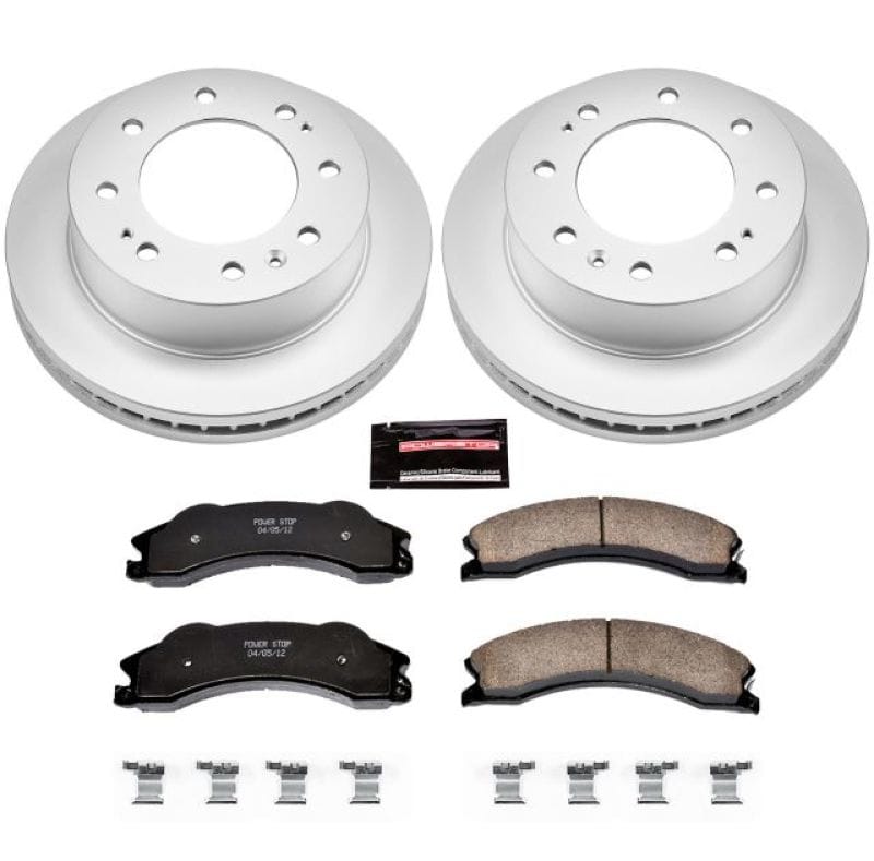 PowerStop — Genuine Geomet Coated Rotor and Low-Dust Ceramic Brake Pad Kit