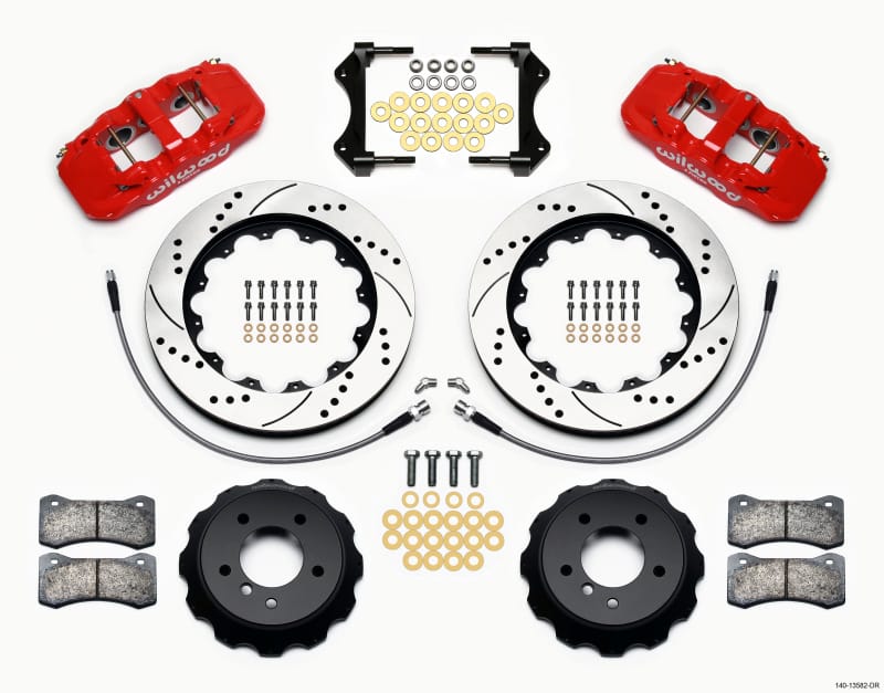 Wilwood — KIT,FRONT,BMW E90,07-11,AERO6,14.00x1.25 SRP,RED,W/LINES