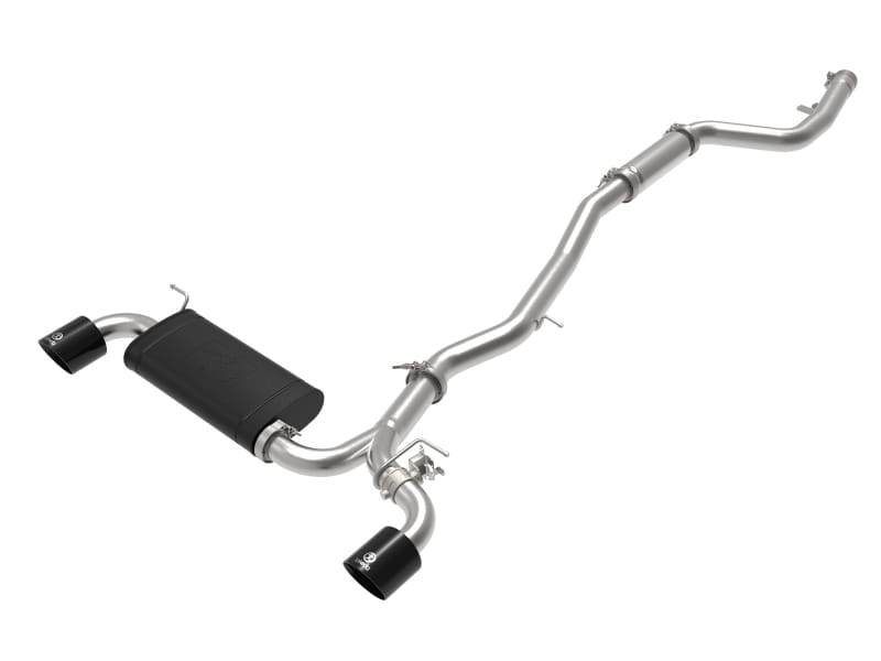 aFe — Takeda 3 IN to 2-1/2 IN 304 Stainless Steel Cat-Back Exhaust System w/ Black T