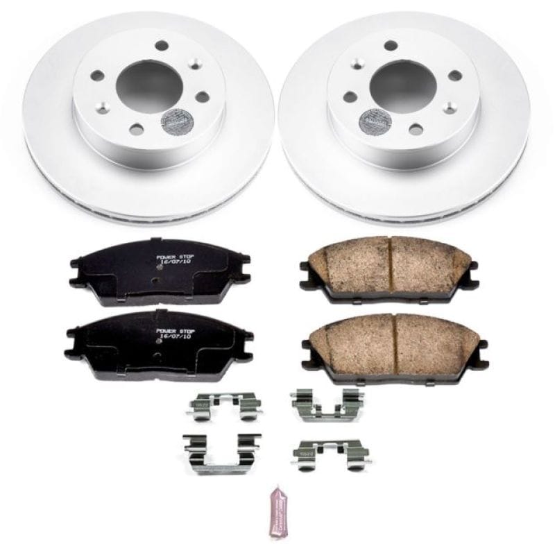 PowerStop — Genuine Geomet Coated Rotor and Low-Dust Ceramic Brake Pad Kit