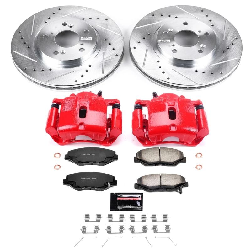 PowerStop — Z36 Truck and SUV Ceramic Brake Pad, Drilled & Slotted Rotor, and Caliper Kit