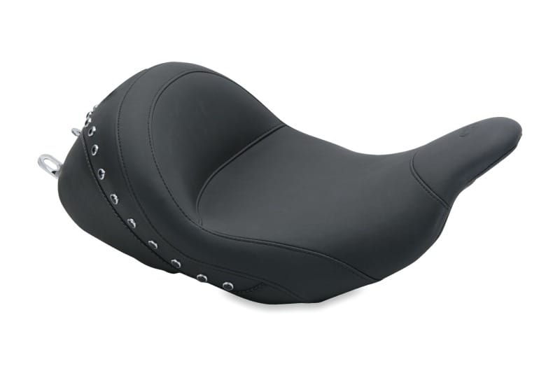 Mustang Motorcycle — Mustang 08-21 Harley Electra Glide Std,Rd Glide,Rd King,Str Glide Lowdown Solo Seat w/Studs - Black