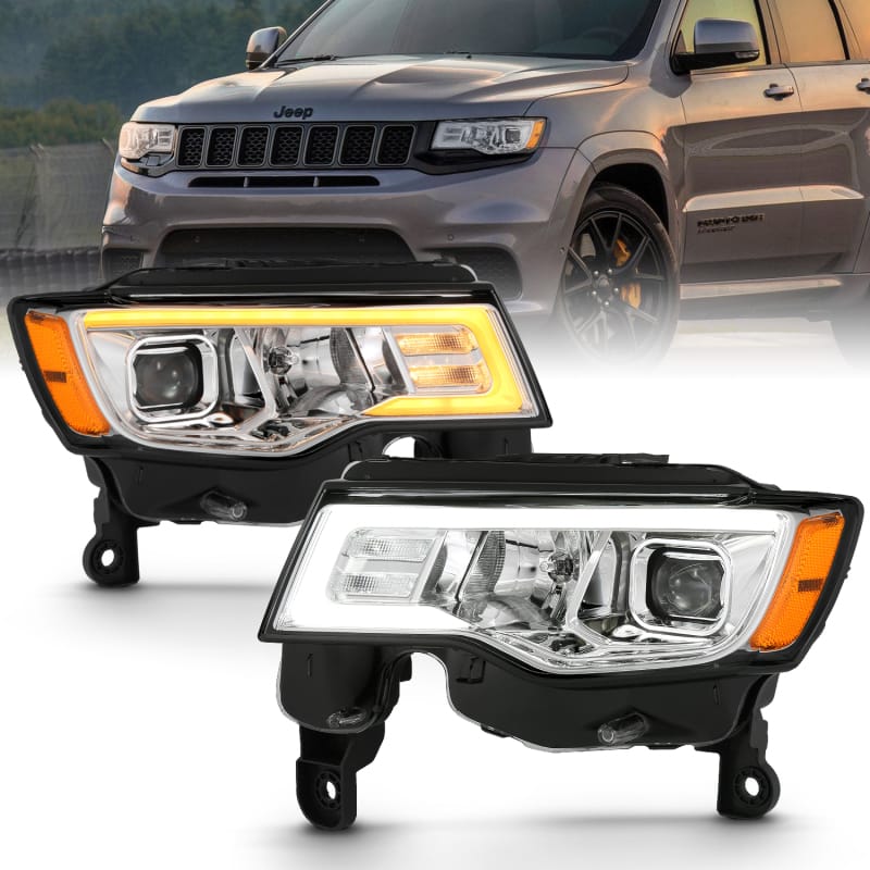 ANZO — ANZO 2017-2018 Jeep Grand Cherokee Projector Headlights w/ Plank Style Switchback - Chrome w/ Amber
Projector Headlights
Head Light Set