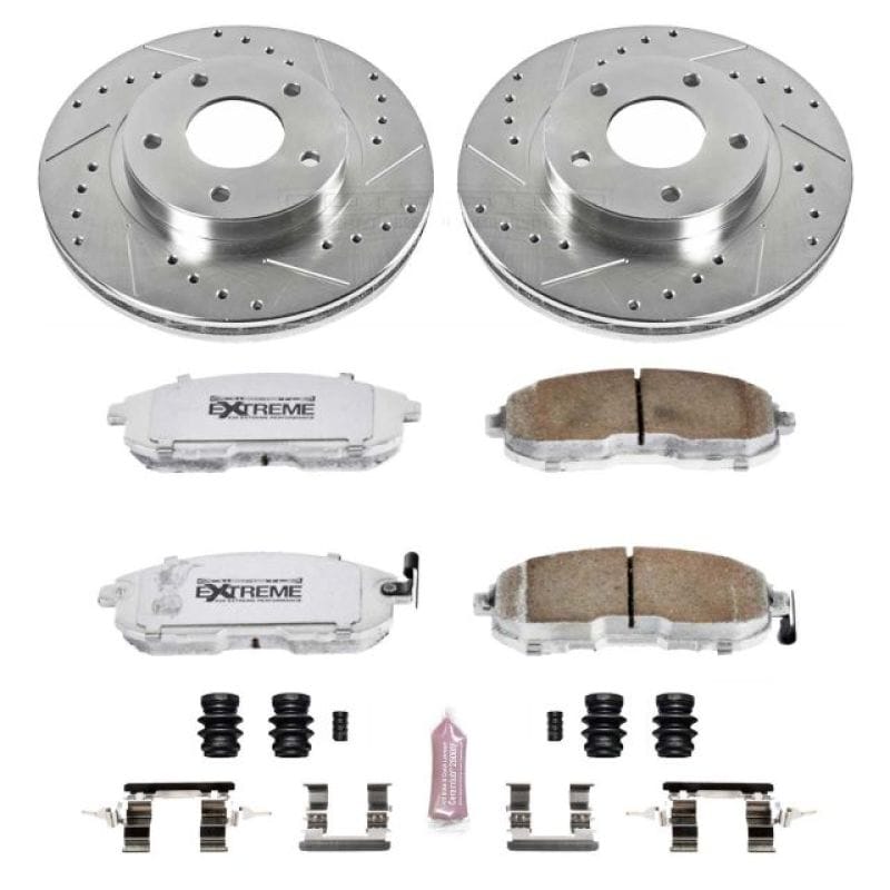 PowerStop — Z26 Street Performance Ceramic Brake Pad and Drilled & Slotted Rotor Kit