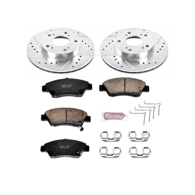 PowerStop — Z23 Daily Driver Carbon-Fiber Ceramic Brake Pad and Drilled & Slotted Rotor Kit