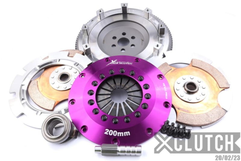 XCLUTCH — Clutch Kit Inc Chromoly Flywheel; 8"  Twin Solid Ceramic Clutch Discs