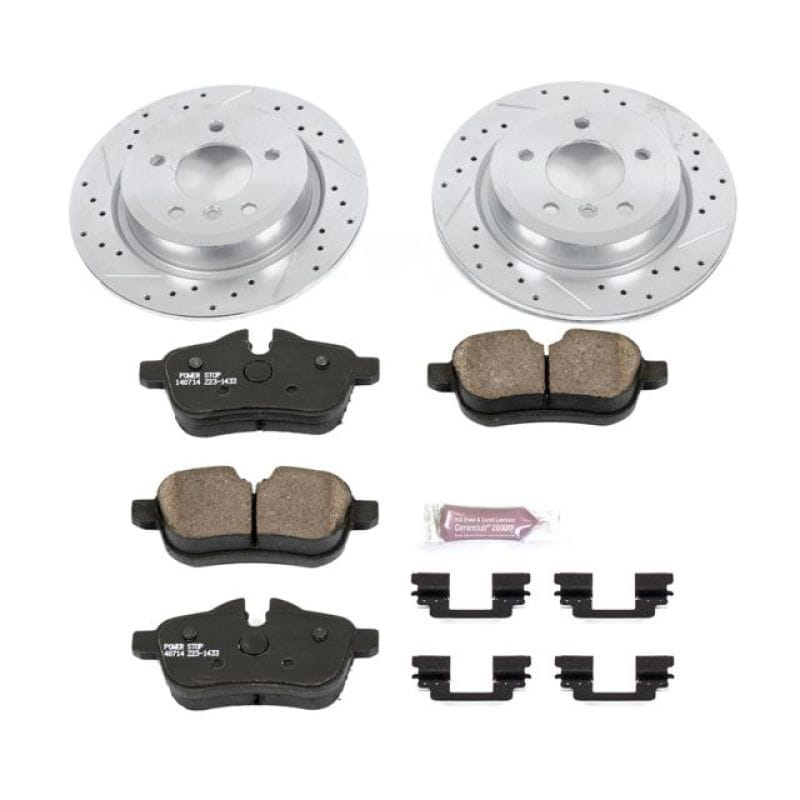 PowerStop — Z23 Daily Driver Carbon-Fiber Ceramic Brake Pad and Drilled & Slotted Rotor Kit
