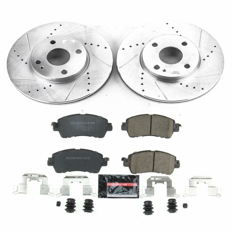 PowerStop — Z23 Daily Driver Carbon-Fiber Ceramic Brake Pad and Drilled & Slotted Rotor Kit