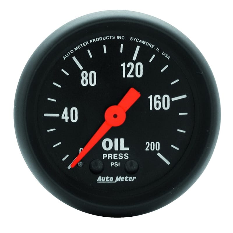 AutoMeter — GAUGE, OIL PRESS, 2 1/16", 200PSI, MECHANICAL, Z-SERIES