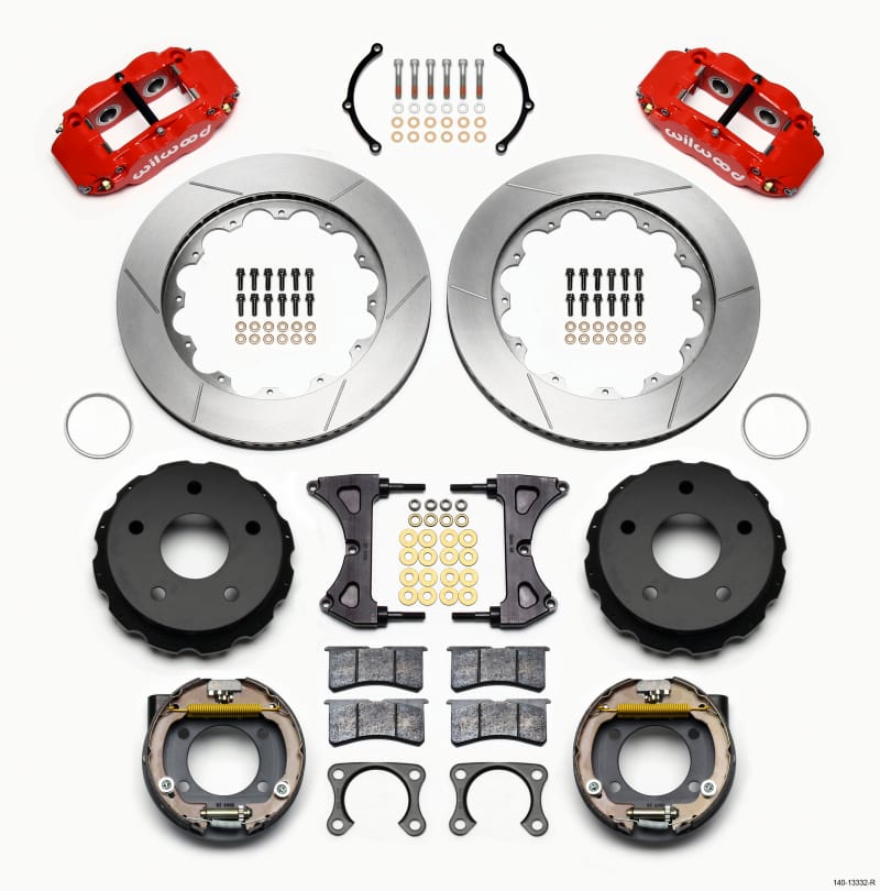 Wilwood — KIT,REAR,DISC/DRUM,SMALL FORD,2.36 OFF FNSL4R,5x5.50 BC,14.00 ROTOR,RED