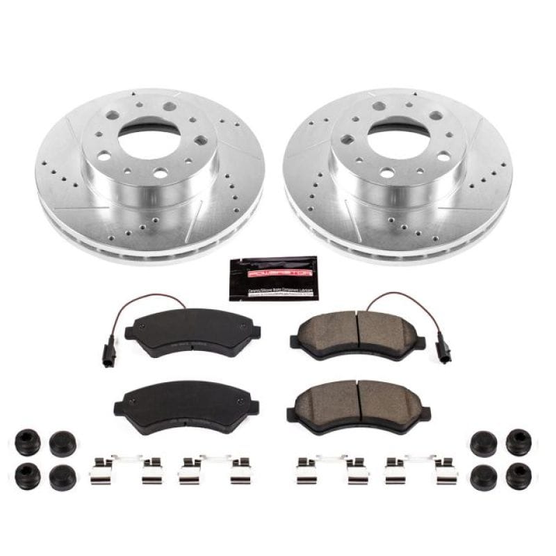 PowerStop — Z23 Daily Driver Carbon-Fiber Ceramic Brake Pad and Drilled & Slotted Rotor Kit