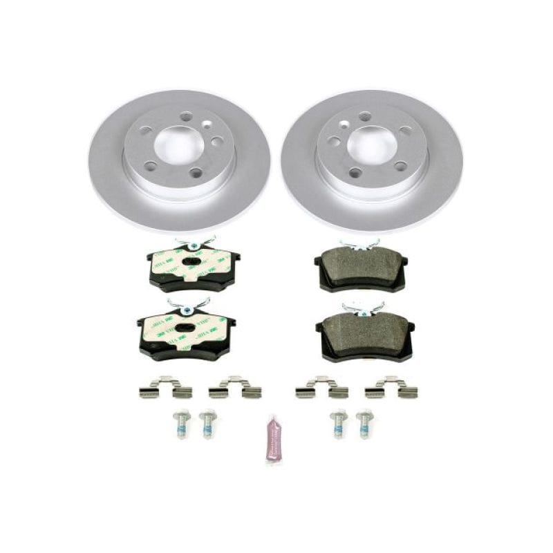 PowerStop — Genuine Geomet Coated Rotors, ECE-R90 Brake Pads + Hardware Kit