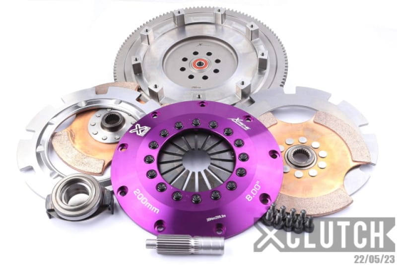 XCLUTCH — Clutch Kit Inc Chromoly Flywheel; 8"  Twin Solid Ceramic Clutch Discs