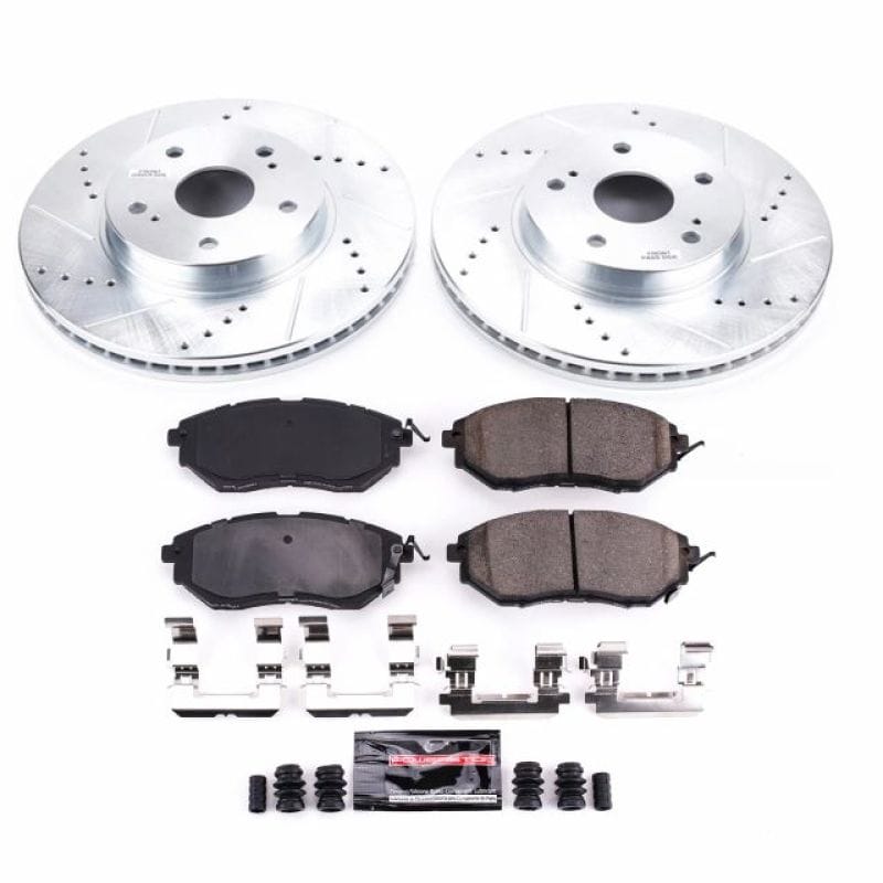 PowerStop — Z23 Daily Driver Carbon-Fiber Ceramic Brake Pad and Drilled & Slotted Rotor Kit