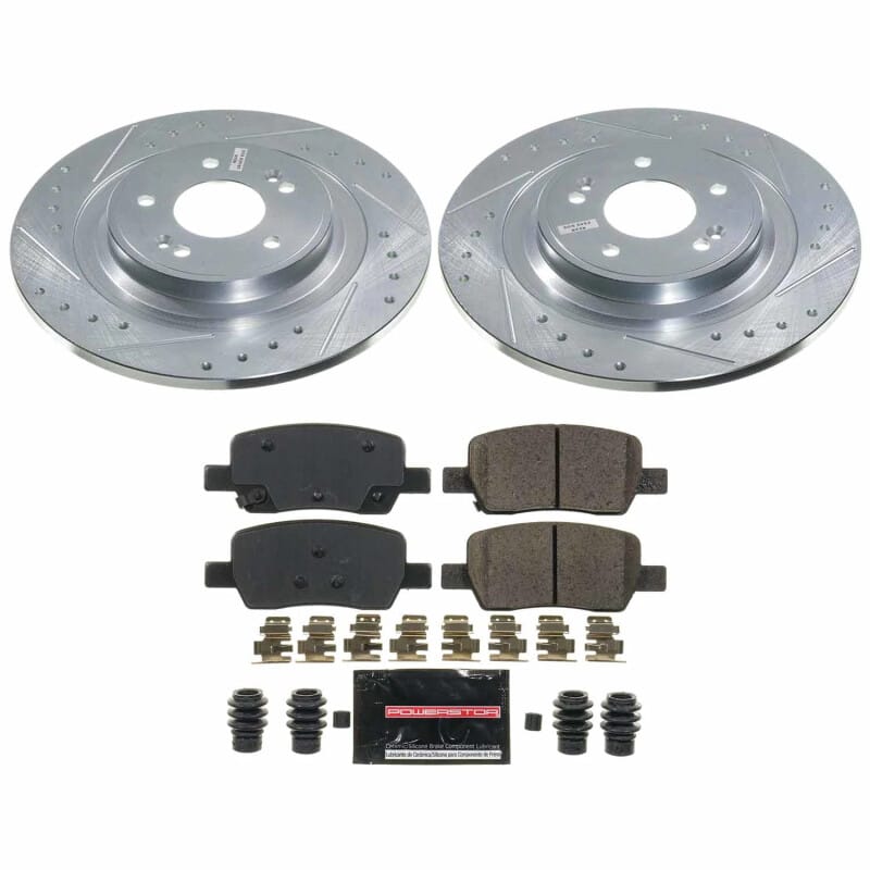 PowerStop — Z23 Daily Driver Carbon-Fiber Ceramic Brake Pad and Drilled & Slotted Rotor Kit