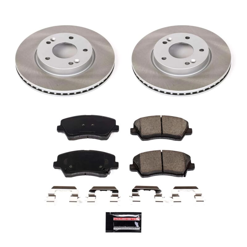 PowerStop — Semi-Coated Rotor and Low-Dust Ceramic Brake Pad Kit