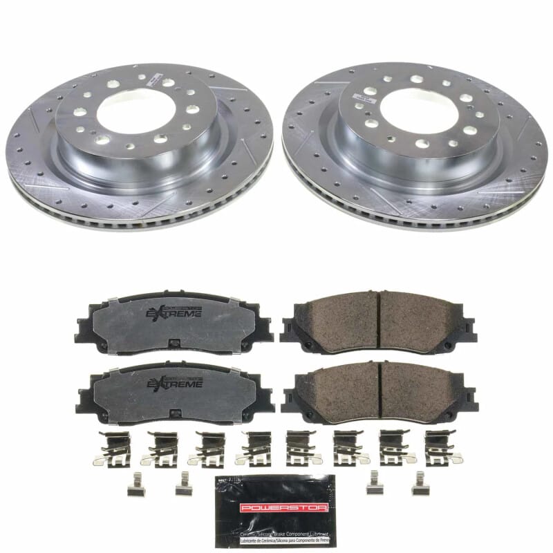 PowerStop — Z36 Truck and SUV Carbon-Fiber Ceramic Brake Pad and Drilled & Slotted Rotor Kit