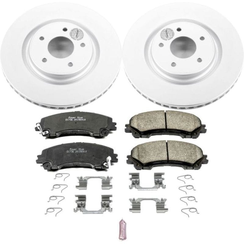 PowerStop — Genuine Geomet Coated Rotor and Low-Dust Ceramic Brake Pad Kit