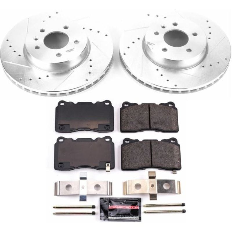 PowerStop — Z23 Daily Driver Carbon-Fiber Ceramic Brake Pad and Drilled & Slotted Rotor Kit