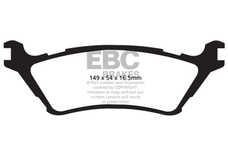 EBC — EBC 15+ Ford F150 2.7 Twin Turbo (2WD) Yellowstuff Rear Brake Pads
Disc Brake Pad