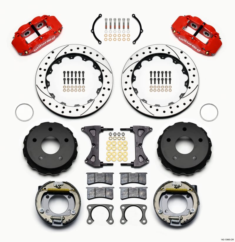 Wilwood — KIT,REAR,DISC/DRUM,BIG FORD,NEW STYLE FNSL4R,2.38 OFF,5x5.50 BC,12.88,SRP,RED