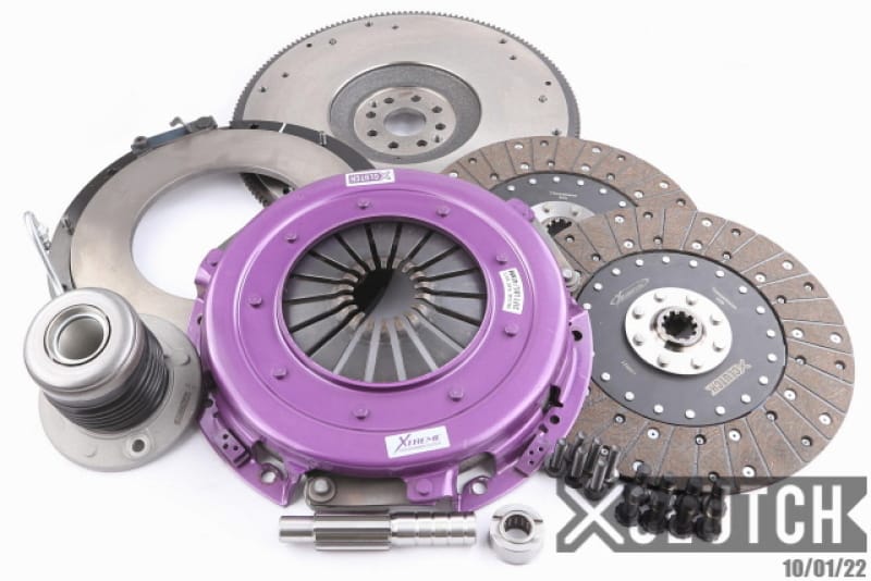 XCLUTCH — Clutch Kit Inc Flywheel + HRB; 10  1/2" Twin Solid Organic Discs