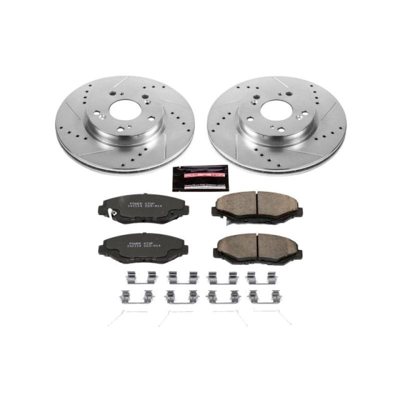 PowerStop — Z23 Daily Driver Carbon-Fiber Ceramic Brake Pad and Drilled & Slotted Rotor Kit