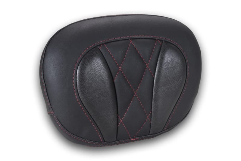 Mustang Motorcycle — Mustang Deluxe Diamond Touring Sissy Bar Pad Black w/Dark Cherry Thread