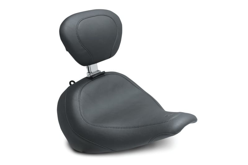 Mustang Motorcycle — Mustang 18-21 Harley Fat Boy Wide Tripper Solo Seat w/Driver Backrest - Black