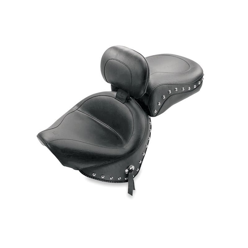 Mustang Motorcycle — Mustang 00-11 Yamaha V-Star 1100 Classic,02-11 V-Star 1100 Silverado Touring 2PC Seat w/Studs- Black