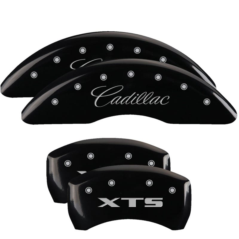 MGP — Set of 4 caliper covers, Engraved Front: Cadillac - Engraved Rear: XTS, Black po