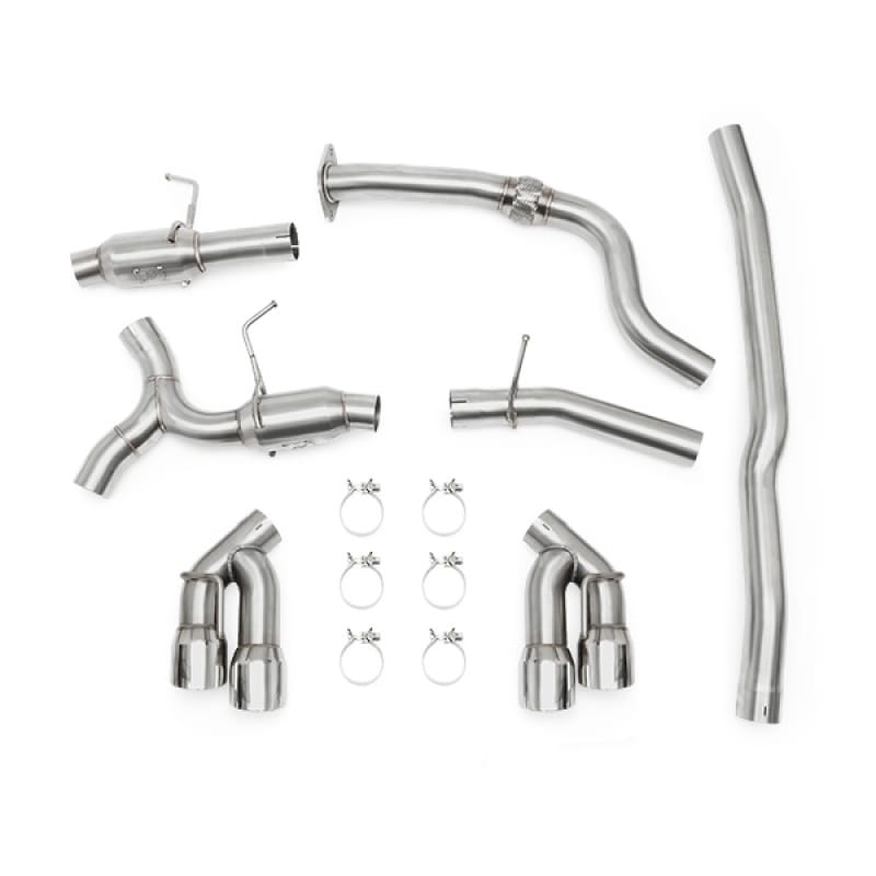 Mishimoto — Quad Tip Pro Cat-Back Exhaust, Polished, fits Chevrolet Camaro 2.0T 2016-2024