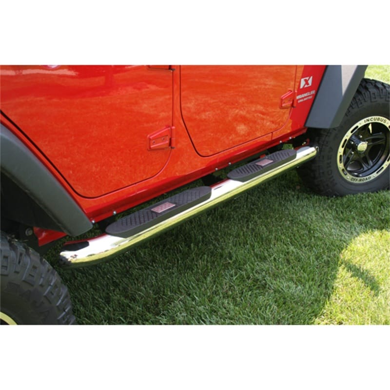 Rugged Ridge — Tube Side Step Kit, Round, 4 Inch, Stainless; 07-18 Wrangler, 4 Door
Side Tube Step