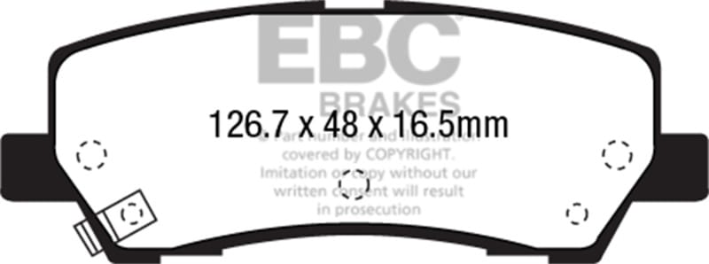 EBC — EBC 15+ Ford Mustang 2.3 Turbo Yellowstuff Rear Brake Pads
Disc Brake Pad