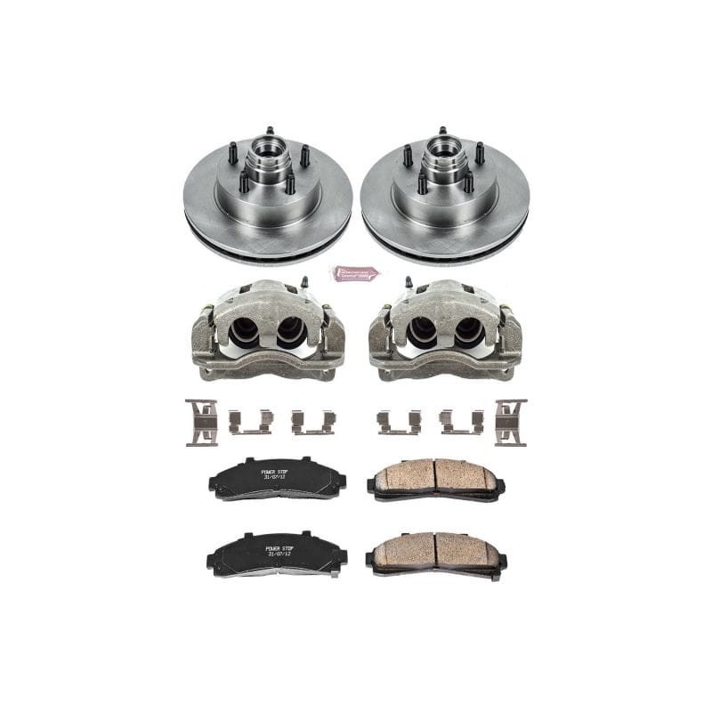 PowerStop — OE Stock Replacement Low-Dust Ceramic Brake Pad, Rotor and Caliper Kit