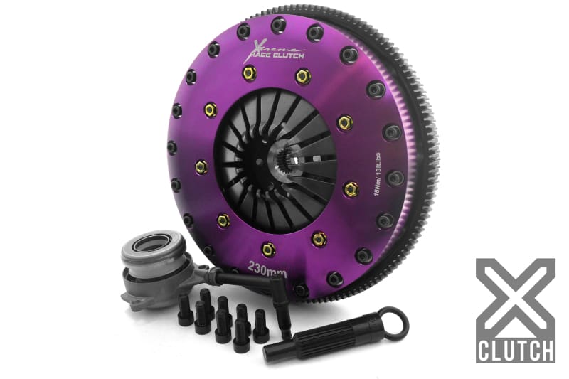 XCLUTCH — Clutch Kit Inc Chromoly Flywheel + HRB; 9" Twin Solid Ceramic Clutch Discs