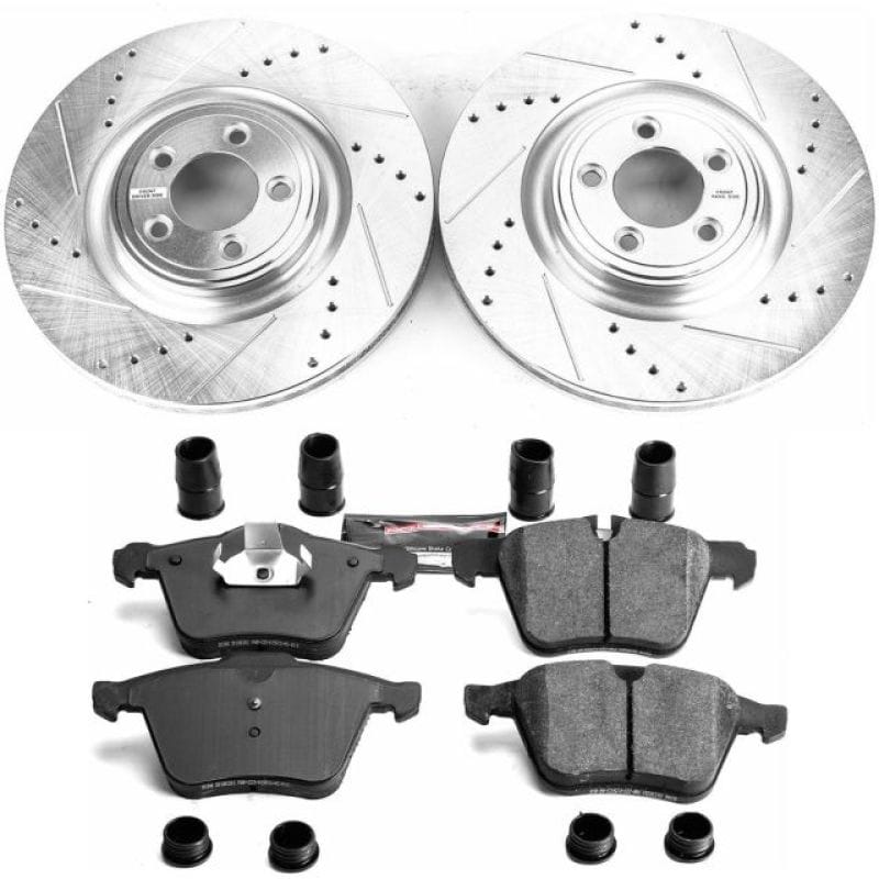 PowerStop — Z23 Daily Driver Carbon-Fiber Ceramic Brake Pad and Drilled & Slotted Rotor Kit