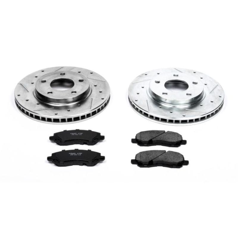 PowerStop — Z23 Daily Driver Carbon-Fiber Ceramic Brake Pad and Drilled & Slotted Rotor Kit